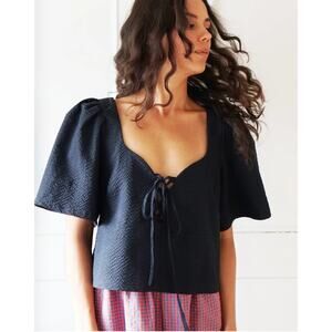 Proche S navy cecilia blouse